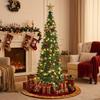 Warm White Lights Folding Christmas Tree Pre-Decorated Collapsible Holiday Tree  Festive Decor