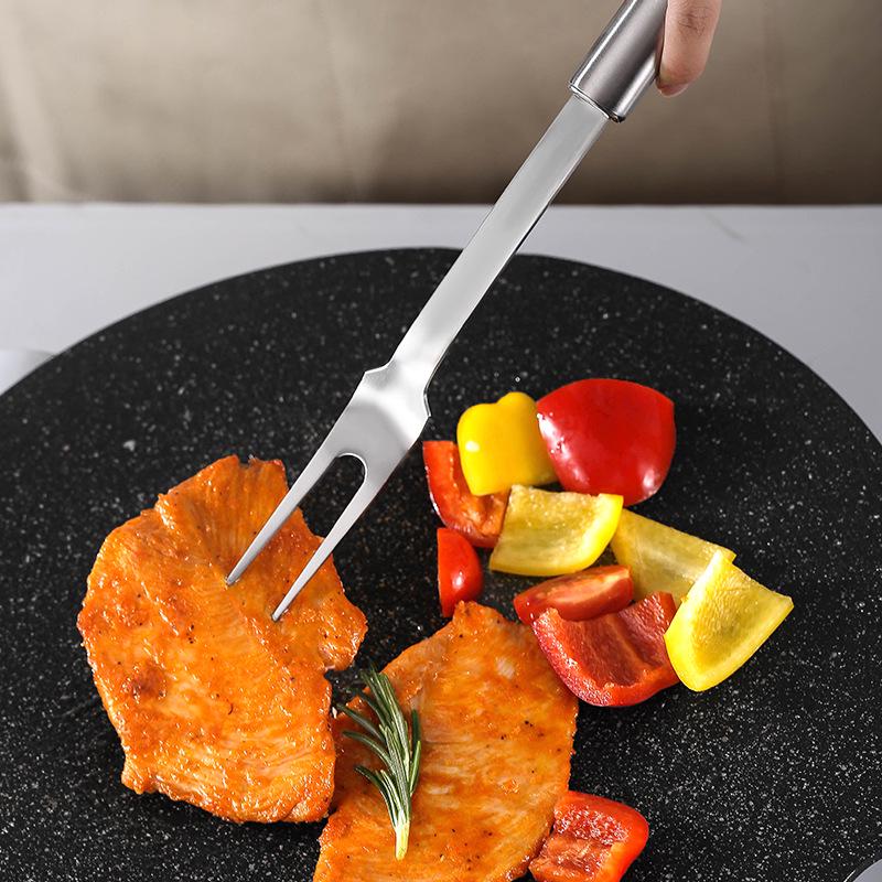 Stainless Steel BBQ Carving Fork for Outdoor Grilling and Roasting