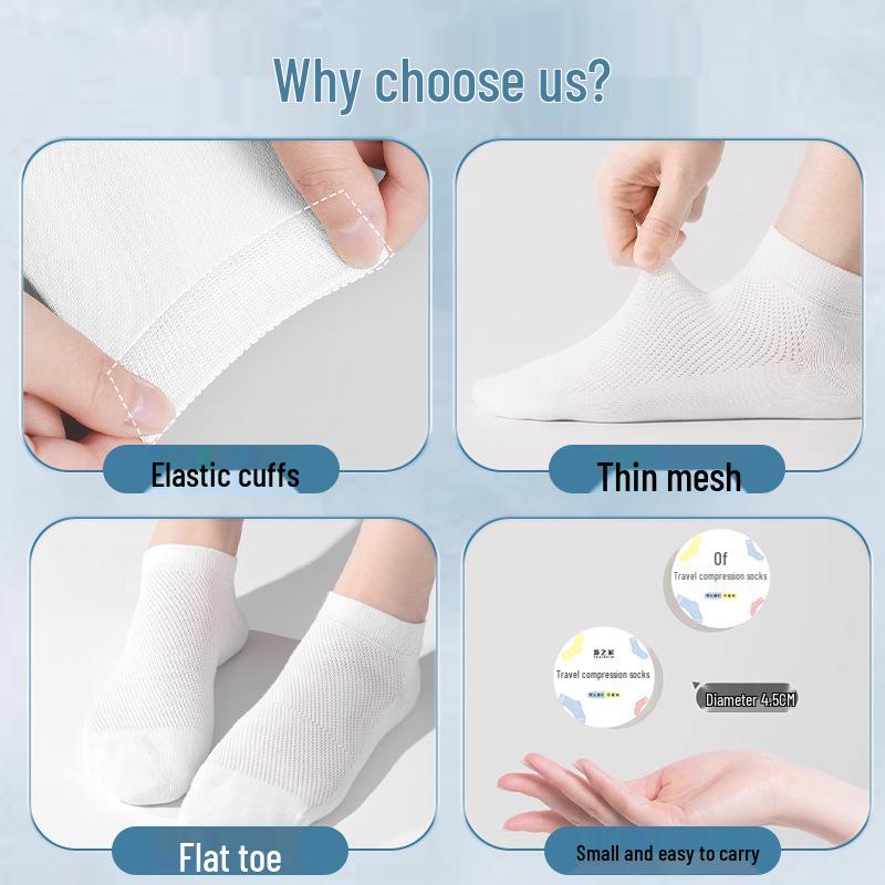 Portable Unisex Compression Socks - Short/Mid-Calf, Daily Wear, Travel, Business Use.