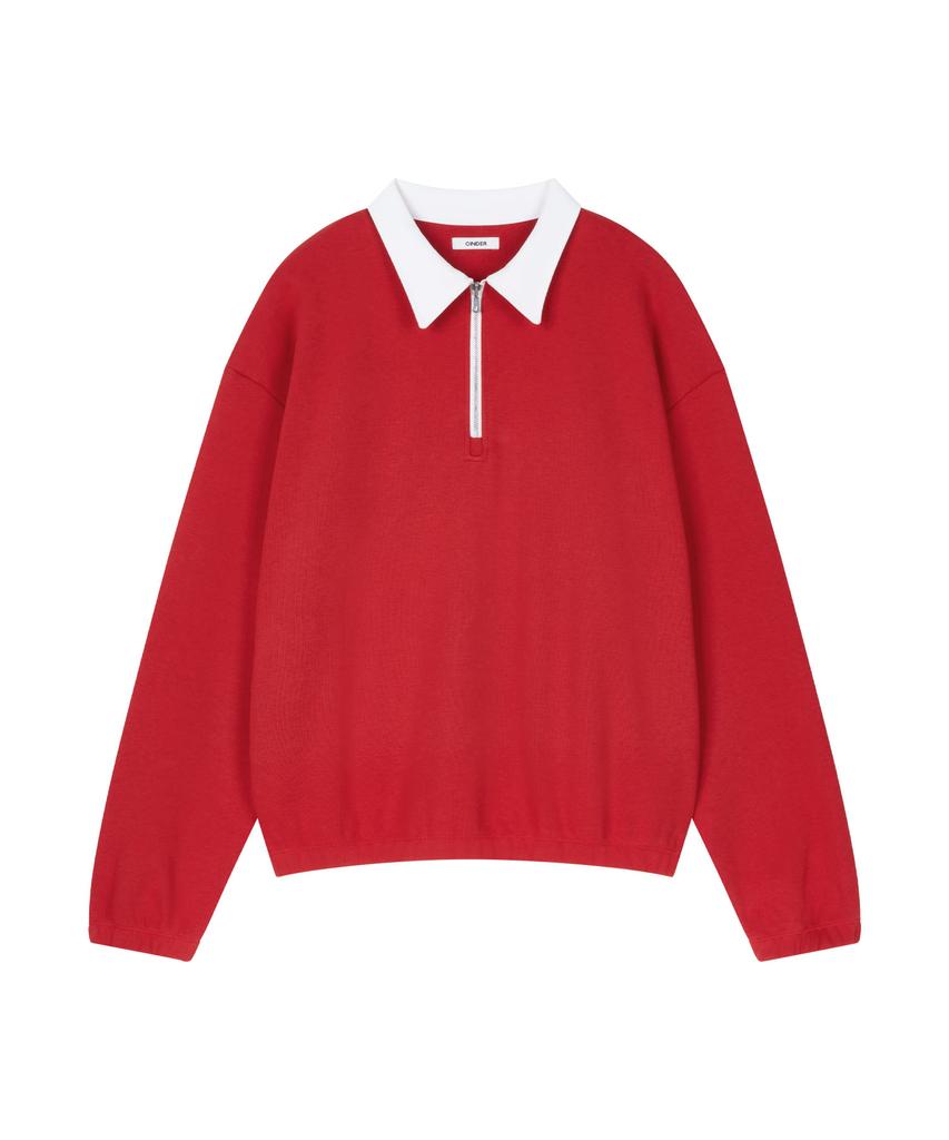 Sindeo Collar Haf Zip Sweat - Red