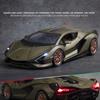 1/18 skala Lambo Sian Diecast modellbilleketøy, tilbaketrekkende kjøretøy med lyd og lys for barn Voksne gavesamling
