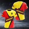 T-shirt Sportiva Estiva da Uomo con Stampa 3D e Girocollo