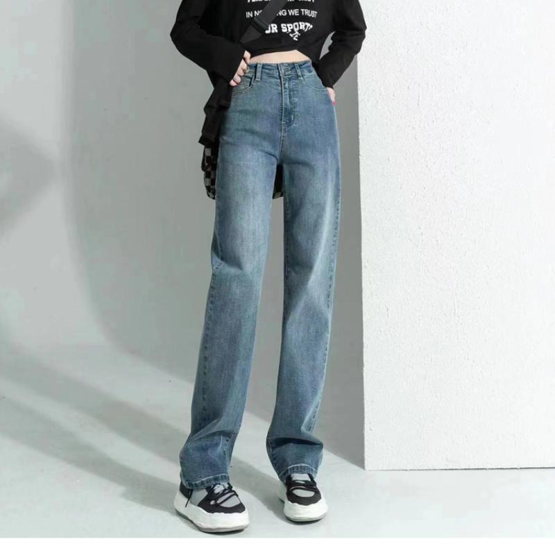 

Осень 2022, корейские брюки с высокой талией, повседневная модная уличная одежда, джинсовые брюки, женские винтажные трендовые свободные широкие джинсы-карго, женские джинсы