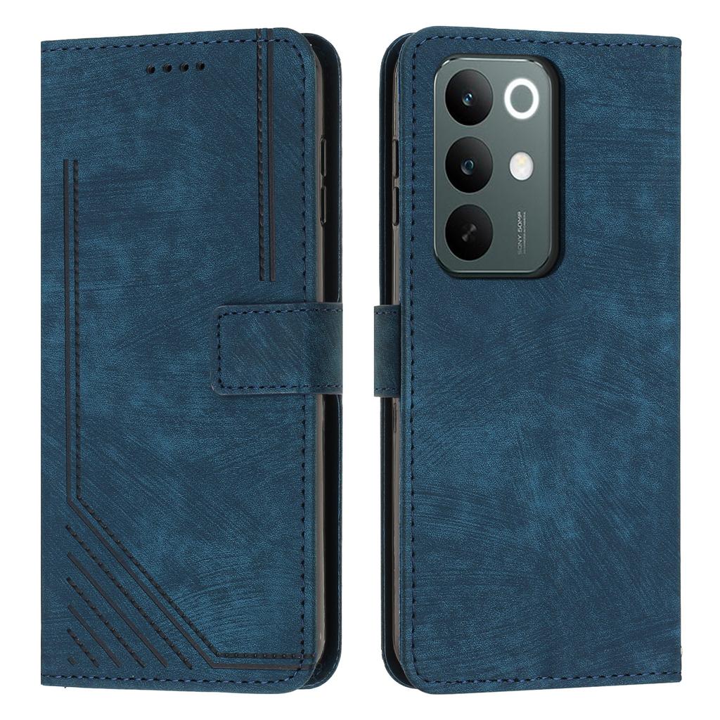 Dla Realme C85 Pro 4G Etui z podstawką Skórzane etui na telefon z wytłoczonymi liniami