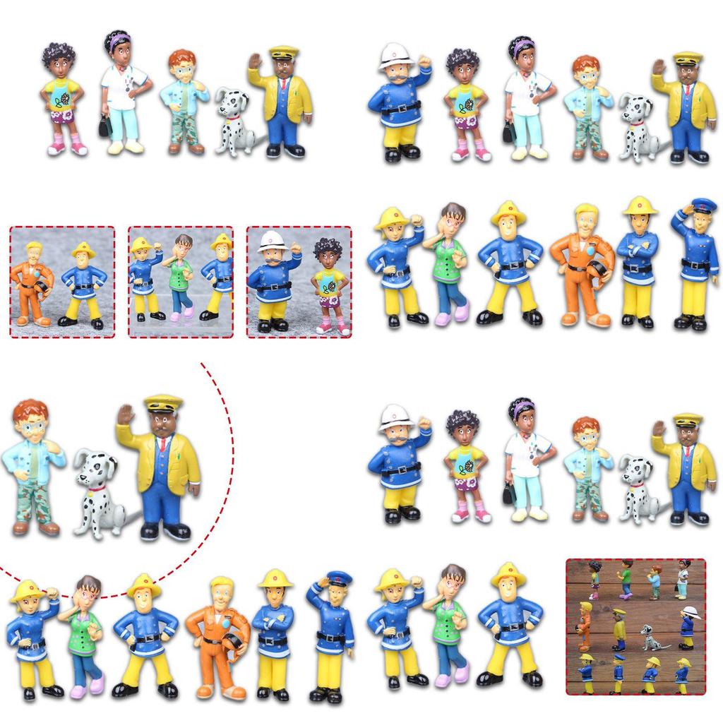 Charming 12pcs Cartoon Fireman Sam Mini Models For Enthusiastic Collectors And Decorators