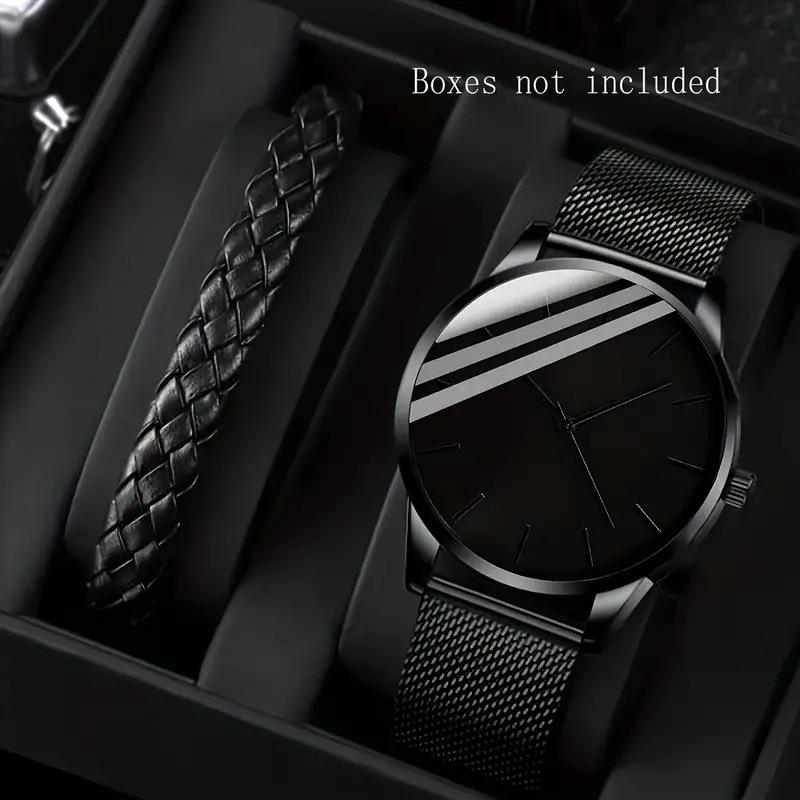 Men S Watch Men S Minimalist Quartz Watch + Bracelet Black Simple Wind Quartz Watch