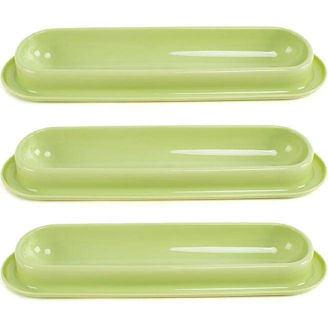 3-Piece Cats Feeding Dish - Long Multiple Cats Dining Bowl with Skidproof Bottom - Food & Water Bowl - Easy To Wash