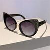 Retro Trend Large Frame Cat Eye Sunglasses Uv Protection Party Fashion Wear Full Rim Gradient Color Lenses Eyewear