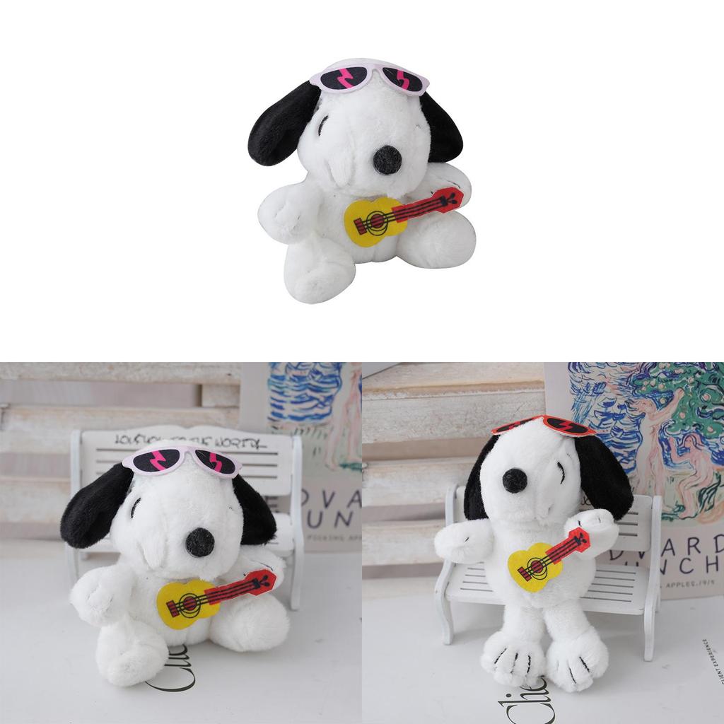 Plush Snoopy Guitar Pendant Keychain With Soft Pp Cotton For Kids And Collectors