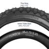 YunSCM Set of 2, 14x2.125 Tires, 57-254 Bicycle Tires + 14x1.75/2.25 Tubes with 32mm Wall Wall and American Valves + Rim Tape, Y-260