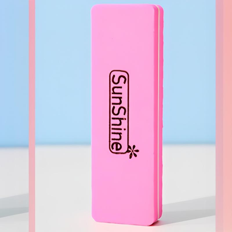 Nail Buffer Pink Easy-to-Hold Rectangular Fine Sand Buffing Block for Salon Grade Home Nail Polishing Care