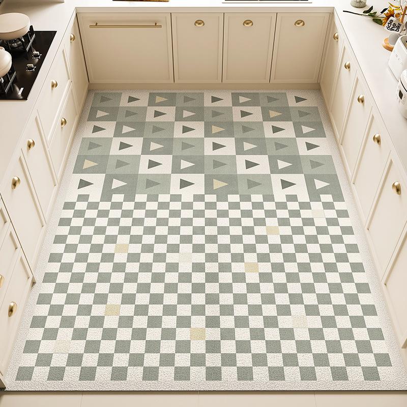 Fresh Kitchen Mat - Waterproof, Oil-Resistant, Non-Slip PVC Leather Area Rug, Easy-Clean and Cuttable Floor Mat for Home Use