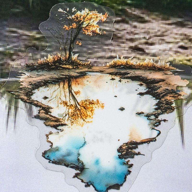 6 Sheet Water Resistant Decorative Transfers Nature Scene Sketches Crafting Journal Materials