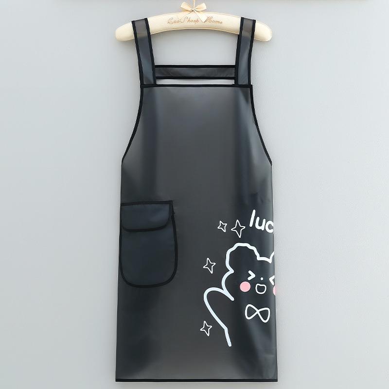 Waterproof Silicone Apron No-wash Apron Oil-proof Fish for Washing Dishes Transparent Kitchen for Stir-frying