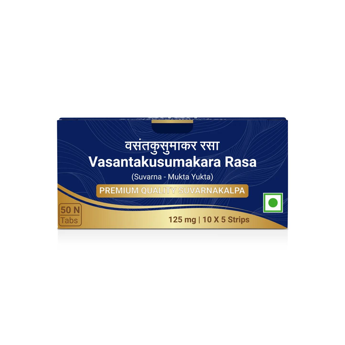 

Vasant Kusumakar Rasa, (Suvarna - Mukta Yukta) Tablets | 125 mg