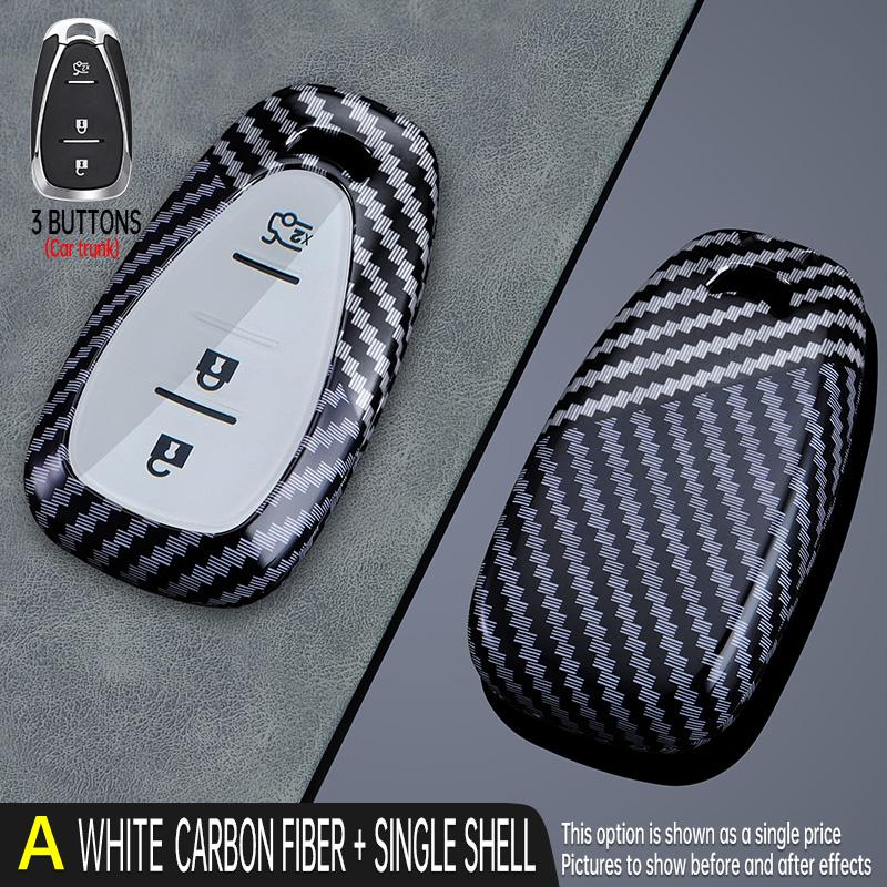 Copritasto in Fibra di Carbonio Custodia Guscio per Chiave Auto Chevrolet Onix Equino Cruze Spark Sonic Camaro Volt Bolt Malibu Blazer Traverse