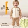 Unisex Baby High-Waisted Padded Pants Set - Thick Warm Cotton Jacket & Pants for Autumn/Winter