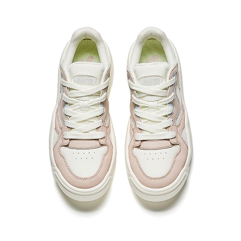 Anta Egg Shoes 2.0 Trendy Casual Height Increasing Lightweight Low Top Skate Shoes Women sneaker Lotus-Gray 122438021-3