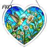 DIY Stained Glass Craft Acrylic Puzzle Suncatcher, Colorful Window Hanging Pendant, Heart Shape Style Sun Catcher Decoration, Ideal for Home