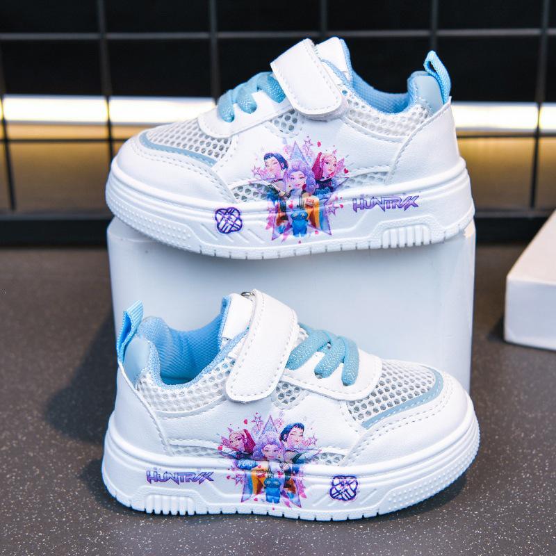 2026 Girls' Cartoon Princess White Sports Shoes - Summer Casual Fashion for Big Kids