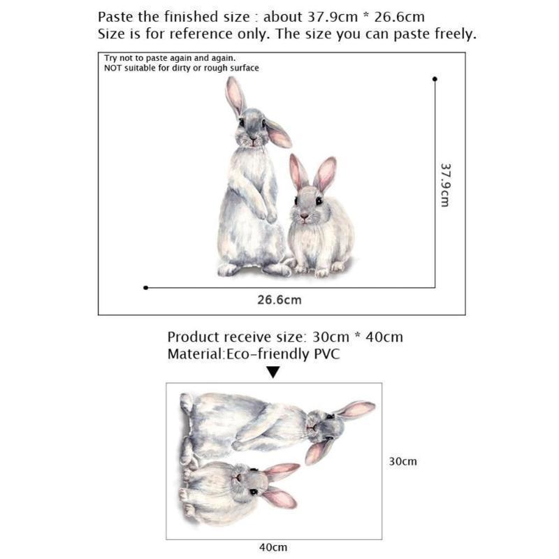 

Милые мультяшные кролики наклейка на стену детская комната для детей украшение дома съемные обои гостиная спальня наклейки с кроликами A