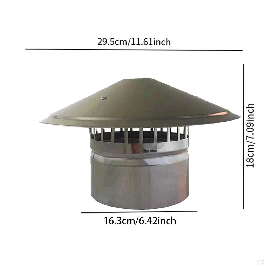 Chimney Cap Roof Vent Weatherproof Snow Dust Protection Rainproof Cover Flue Rain