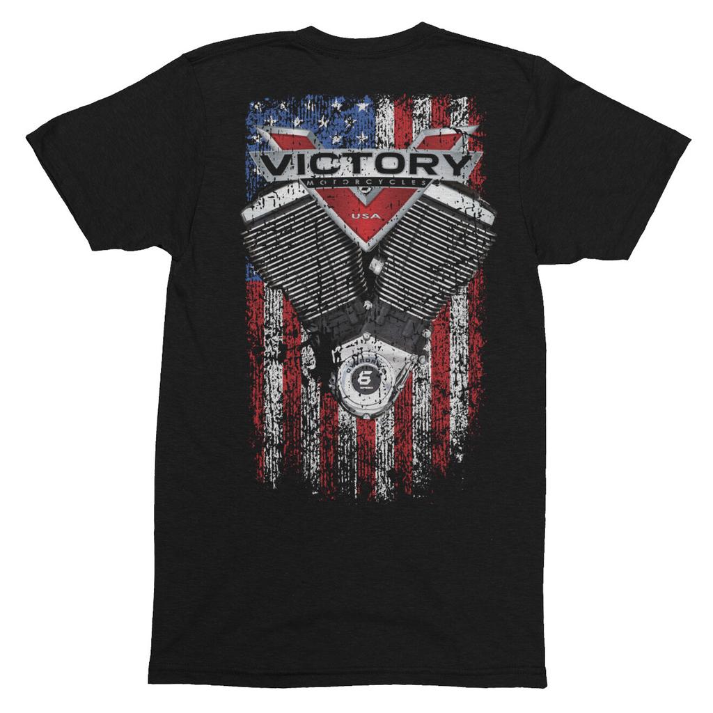 Victory V-Twin 106 Distressed USA Flag UNISEX Short Sleeve T-Shirt