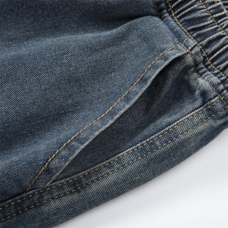 Men's American Retro Washed Straight Wide-Leg Jeans