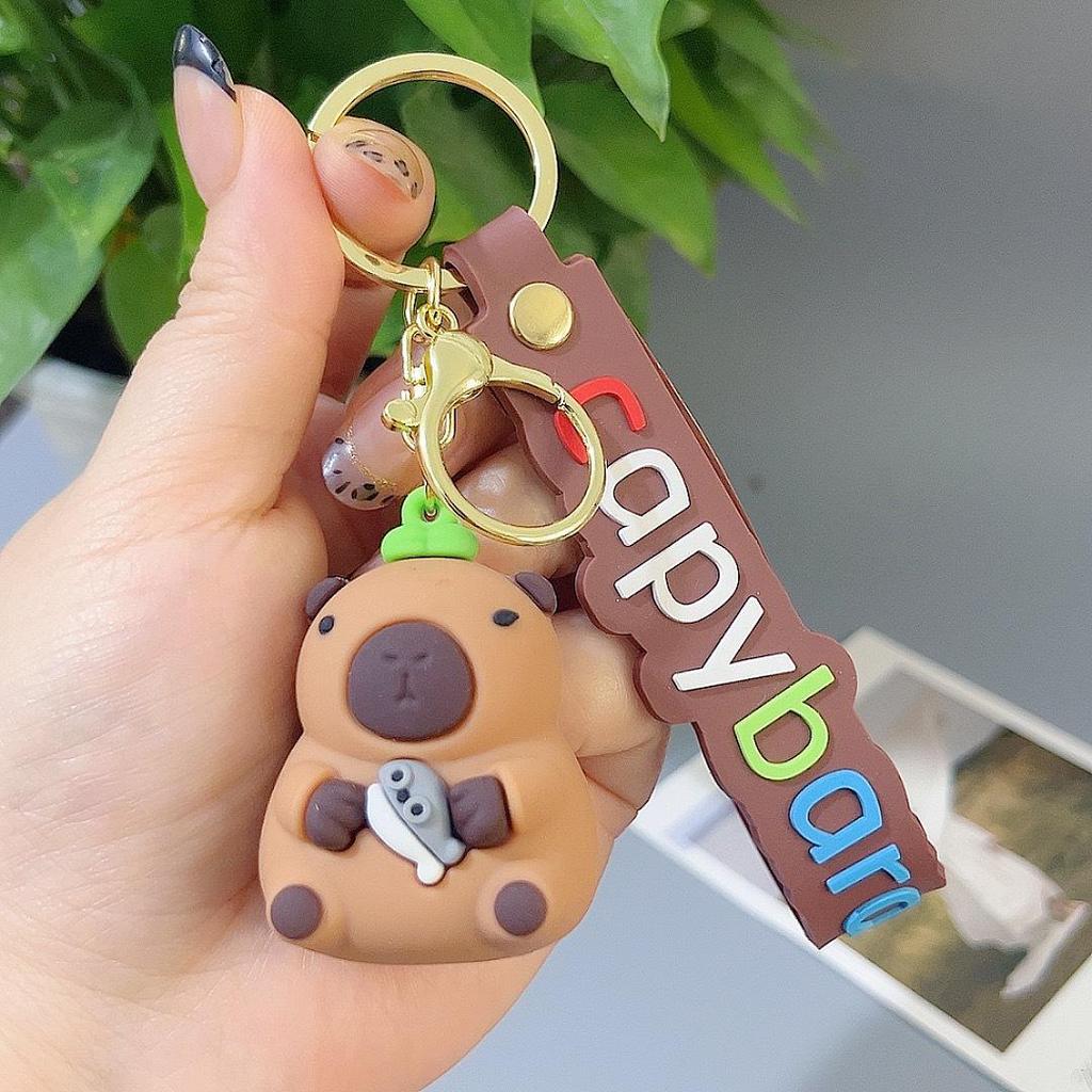 Set Creativo di Portachiavi Peluche Capibara: Ciondolo Carino per Coppia per Borse e Chiavi dell'Auto