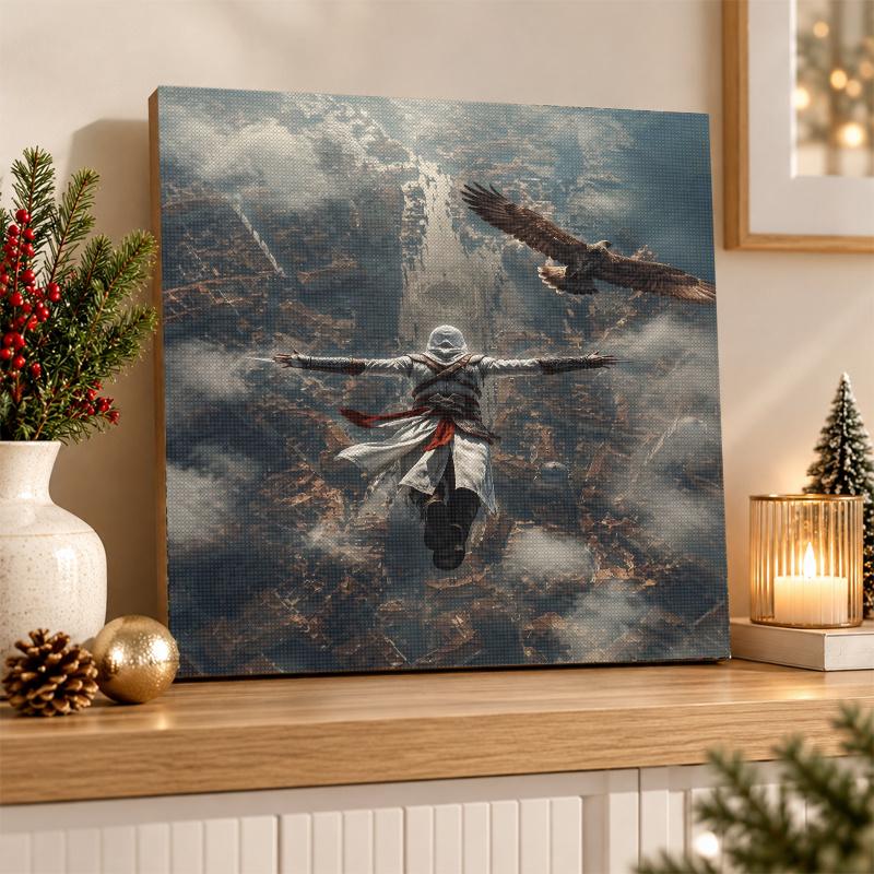 Sada na diamantové malování Assassin's Creed 5D plný vrták DIY diamantová mozaika Nástěnná malba Domácí dekorace