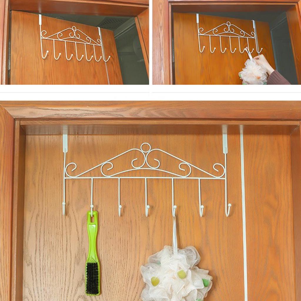 7 crochets sur la porte de la salle de bain cintre manteau vêtements chapeau sac serviette support de suspension