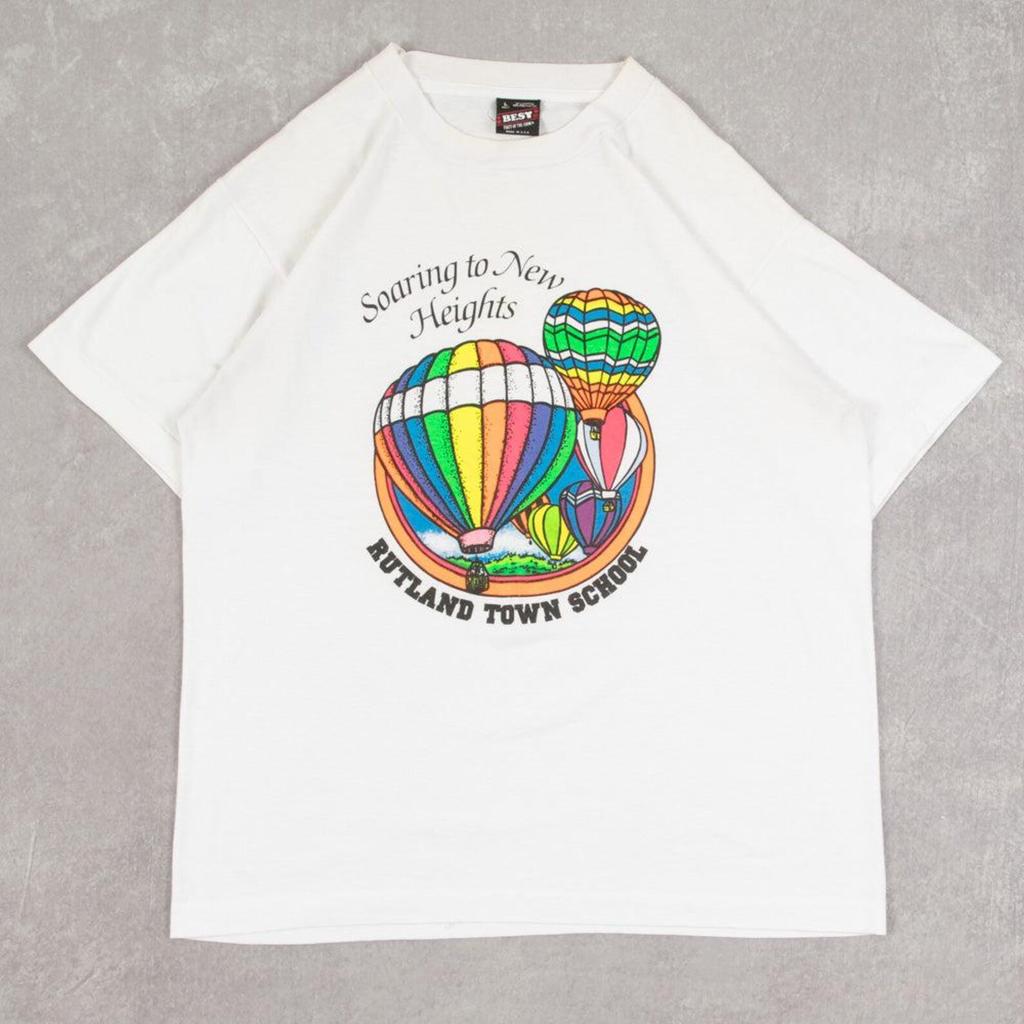 Vintage Soaring To New Heights Single Stitch T-Shirt Large Men's 1990s USA Made White Graphic Print