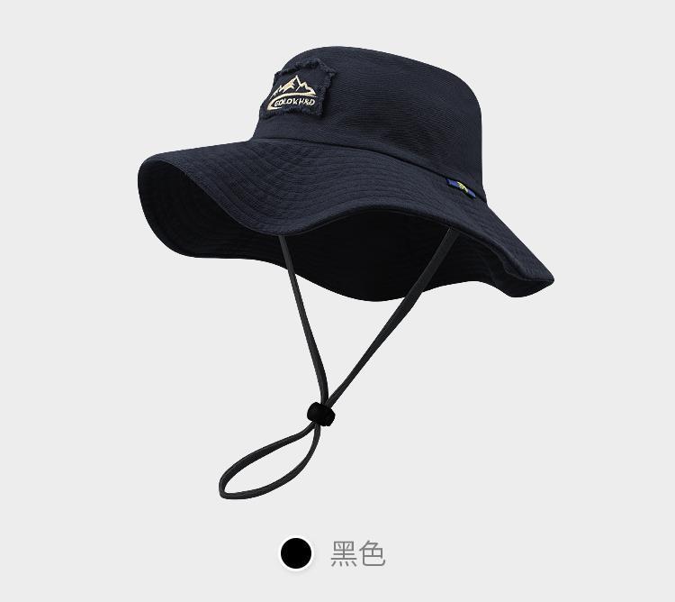 Japanese Outdoor Travel Mountaineering Sun Protection Hat Men and Women Summer Large Bridle Western Denim Sunshade Drawstring Fishing Fisherman Hat