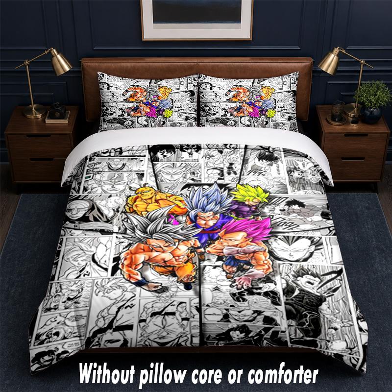 Set Biancheria da Letto Design Vegeta 1 Copripiumino + 2 Federe Morbido Traspirante Biancheria da Letto per la Casa