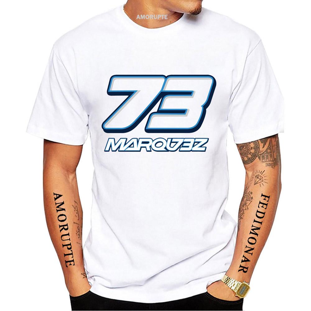 Alex Marquez 73 GP Riding T-Shirt Newest Summer Men Short Sleeve Hip Hop Style Boy Casual White Tops Cool Motorcycle Rider Man Tees