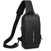 Men's USB Port Chest Bag with Password Lightweight Hiking Cycling Small Backpack for Outdoor Sports