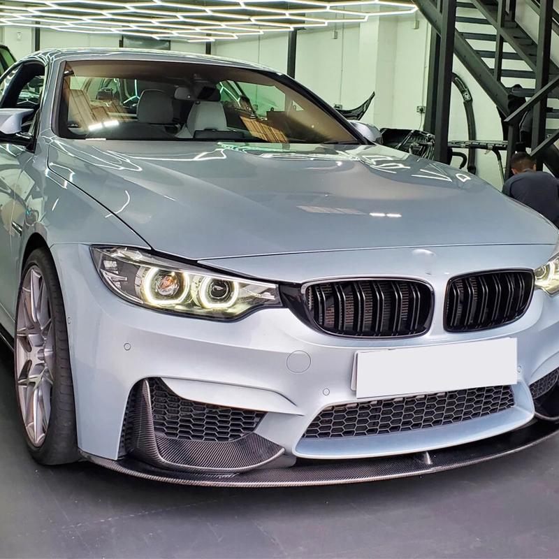For BMW F80 M3 F82 F83 M4 2015-2019 Real Carbon Fiber Car Bumper Splitters Lip Panel Cover Trim Car Accessories