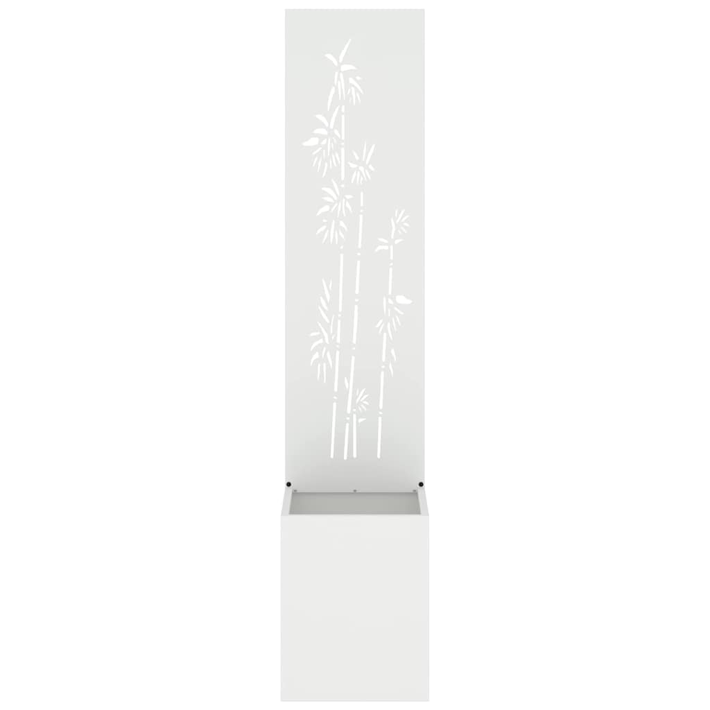 Garden Privacy Screen Canvas Floral White 32 X 150 Cm