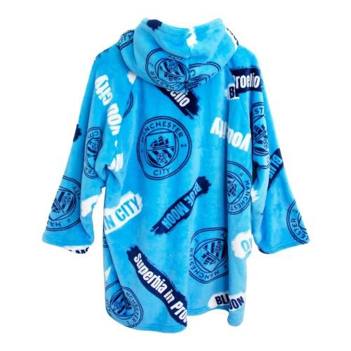 Manchester City FC Barn/Barn Fleece Oversized Teppe Hettegenser