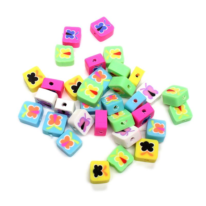 Soft Pottery Pieces Beaded Diy Mobile Phone Chain Accessories Loose Beads Smiley Face Letters Animal Fruit Mixed Soft Pottery
