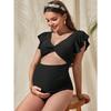 Women S Maternity One Piece Swimsuit Solid Color Loose Fit Tummy Control