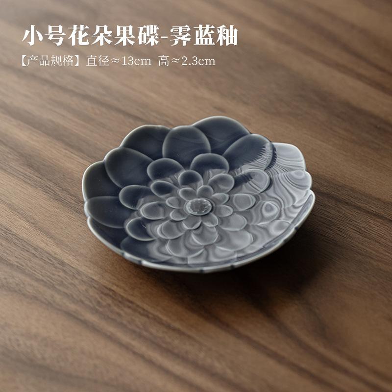 

Handmade Flower Ceramic Dishes Plate Fruit Table Plates For Food Cakes Aesthetic Tableware Trinket Dish Cute Dinner Snack Trays 13X2.3cm