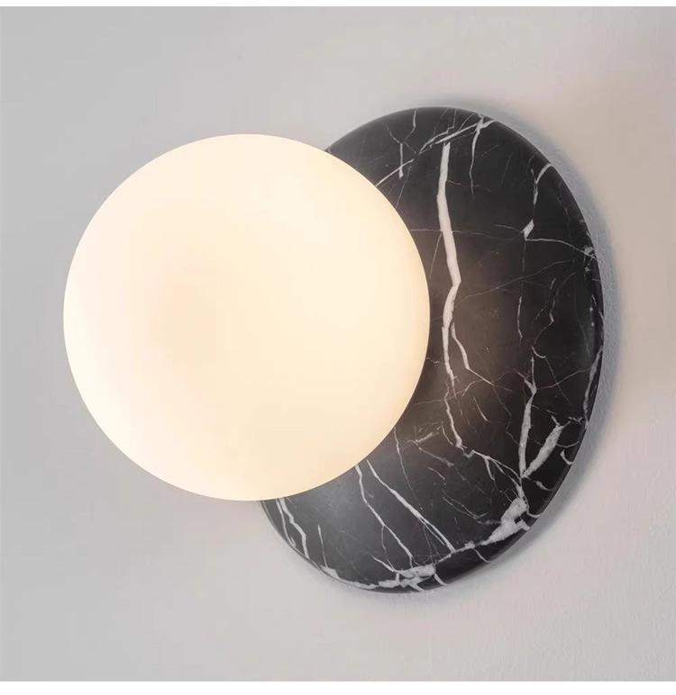 Elegant Mid-Century French Marble Pendant Lamp for Hallway, Living Room, Study, Bedroom, and Bedside