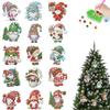 15pcs Xmas Theme 2D Flat DIY Hanging Diamond Art Kits Double Sided Drill Diamond Art Pendant Window Hanging Art for Home Decor