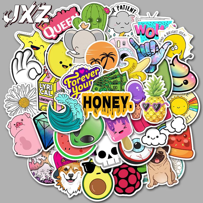50 Pieces of Non-repeating Graffiti Sticker Decals for Luggage, Suitcase, Skateboard, and Waterproof Car Stickers