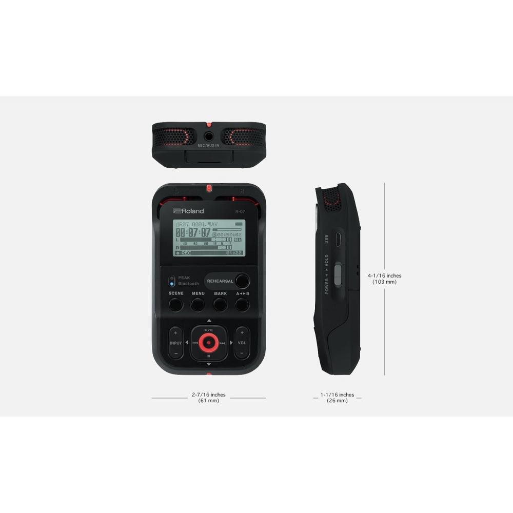 Roland High Resolution Audio RecoRdeR  Black R 07 Bk