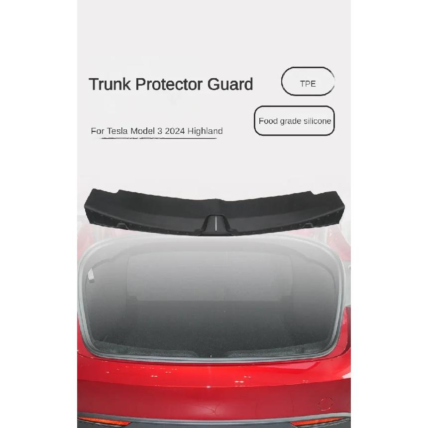 For Tesla Model 3 Highland 2024 2023 Rear Trunk Sill Guard Protector Organizer Anti-scratch Cargo Threshold Protect Strip Trim