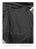 Damernas Oversized Svart och Grårandiga Långärmade T-shirt - Hösten 2025 Stil