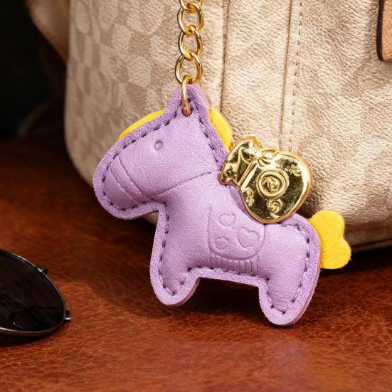 Pferd Taschenanhänger Kompakter Mini Schlüsselanhänger Handgefertigt Kunstleder Pferdeanhänger Handtaschen Geldbörsen Rucksäcke Taschenzubehör