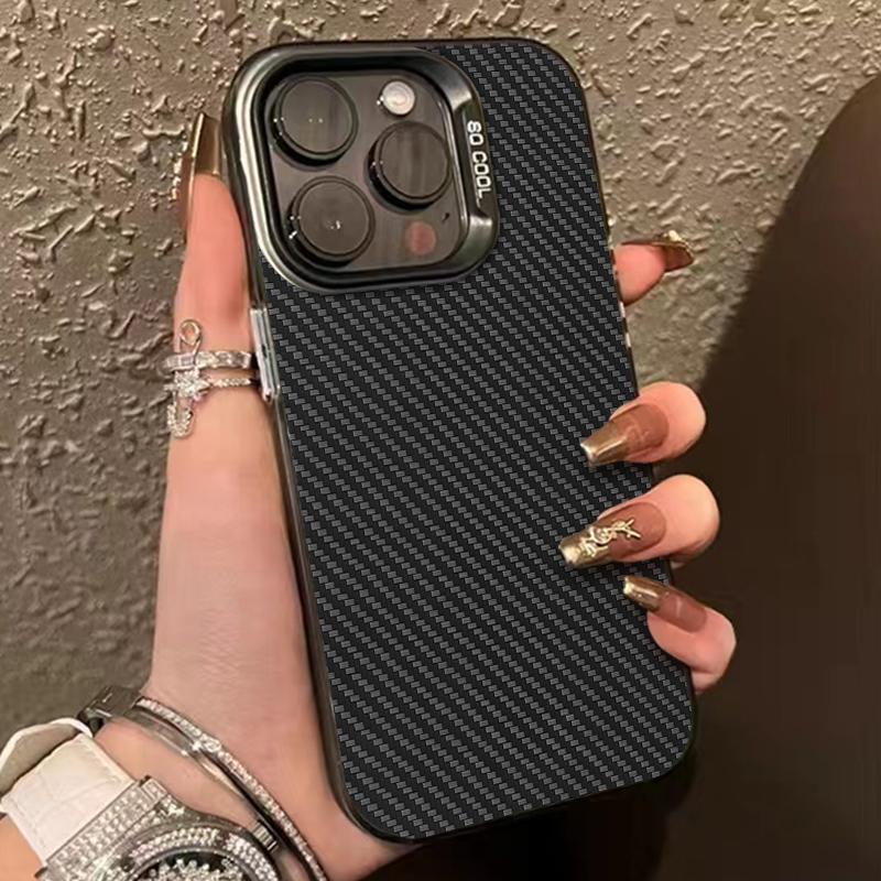 Fortschrittliche Carbonfaser-Muster Handyhülle Für iPhone 16 15 14 13 12 11 Pro Max X XR XSMAX 8 7 Plus Candy Matt Stoßfeste Hülle